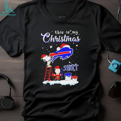 peanuts Snoopy And Charlie Brown Wall Paint Buffalo Bills This Is My Christmas Shirt