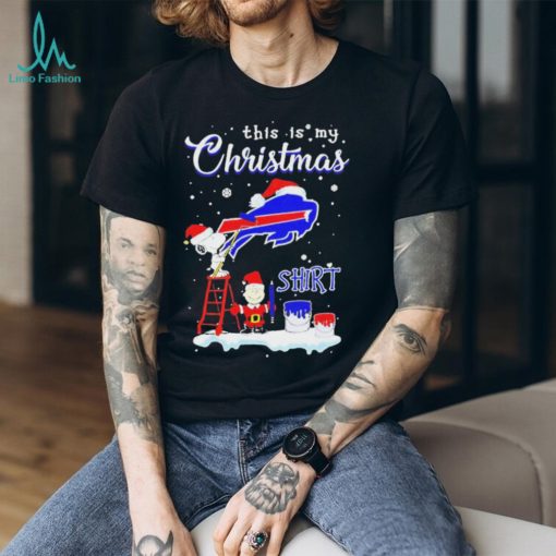 peanuts Snoopy And Charlie Brown Wall Paint Buffalo Bills This Is My Christmas Shirt