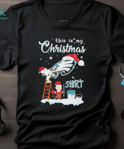 peanuts Snoopy And Charlie Brown Wall Paint Philadelphia Eagles This Is My Christmas Shirt