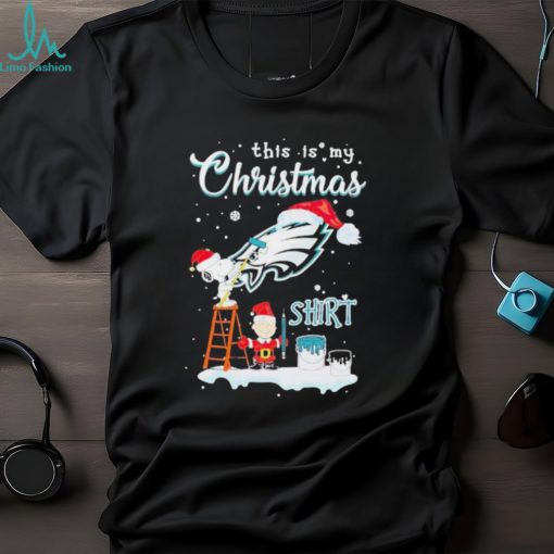 peanuts Snoopy And Charlie Brown Wall Paint Philadelphia Eagles This Is My Christmas Shirt