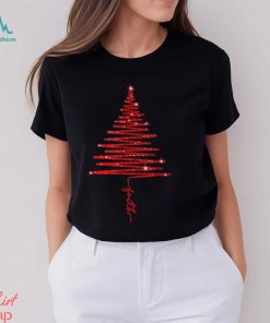 red sparkling faith christmas tree t shirt