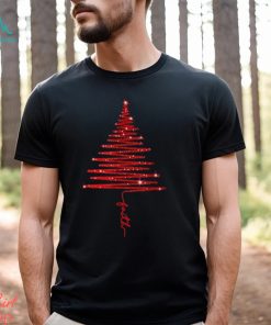 red sparkling faith christmas tree t shirt