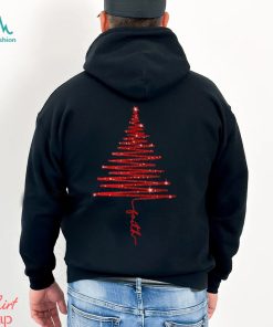 red sparkling faith christmas tree t shirt