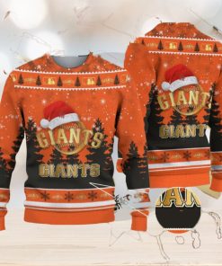 san francisco giants logo golden fans santa hat tree ugly christmas sweater