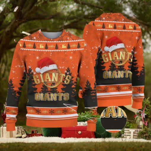 san francisco giants logo golden fans santa hat tree ugly christmas sweater