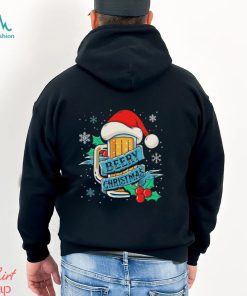 santa hat beery Christmas snowflakes gift shirt