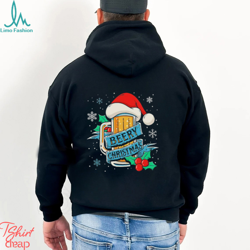 santa hat beery Christmas snowflakes gift shirt santa hat beery Christmas snowflakes gift shirt