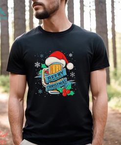 santa hat beery Christmas snowflakes gift shirt