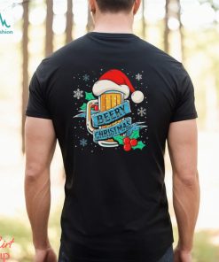 santa hat beery Christmas snowflakes gift shirt