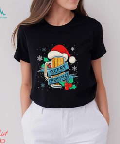santa hat beery Christmas snowflakes gift shirt