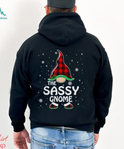 sassy gnome buffalo plaid matching family christmas pajama t shirt