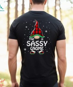 sassy gnome buffalo plaid matching family christmas pajama t shirt