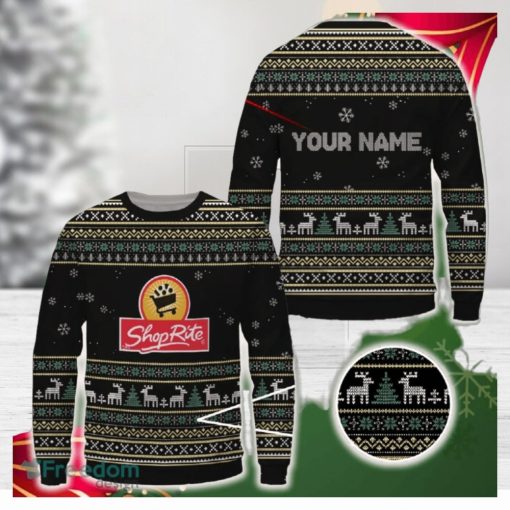 shoprite Logo Brands Knitted Christmas Sweater Gift For Fans Custom Name