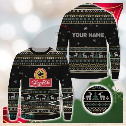 shoprite Logo Brands Knitted Christmas Sweater Gift For Fans Custom Name