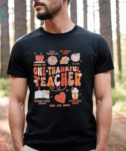 teacher thanksgiving shirt women one thankful teacher fall t shirt