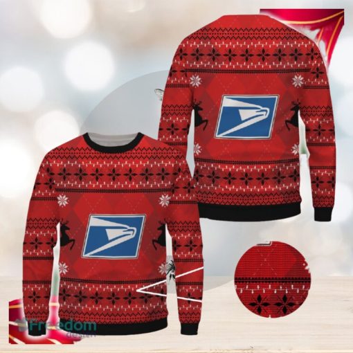 usps Logo Brands Ugly Christmas 3D Sweater Gift Holidays