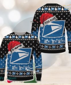 usps Logo Brands Ugly Christmas Sweater Gift For Fans Custom Name