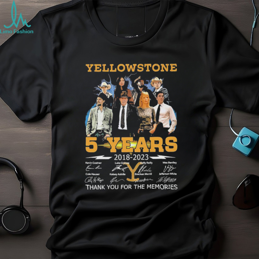 05 Years Anniversary Of Yellowstone 2018 2023 Thank You For The Memories Signatures Shirt 05 Years Anniversary Of Yellowstone 2018 2023 Thank You For The Memories Signatures Shirt