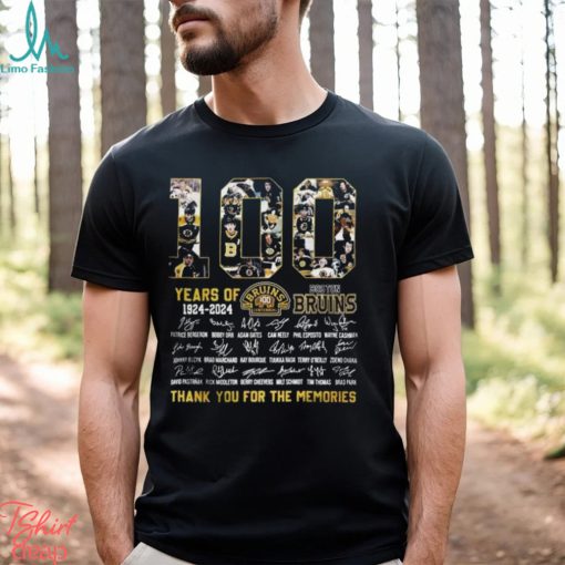 100 Years of 1924 2024 Boston Bruins all member thank you for the memories signature Shirt