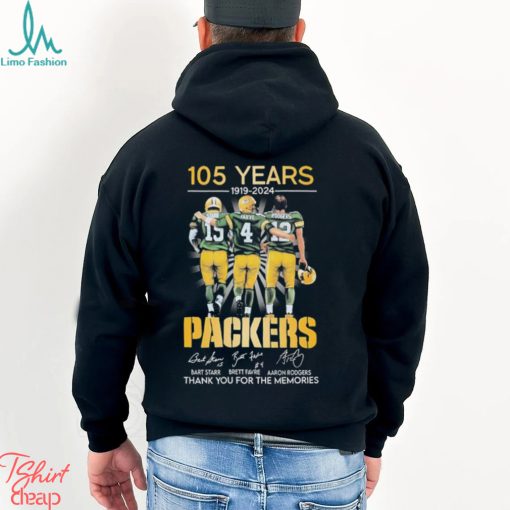 105 Years 1919 2024 Green Bay Packers Thank You For The Memories Signatures Shirt
