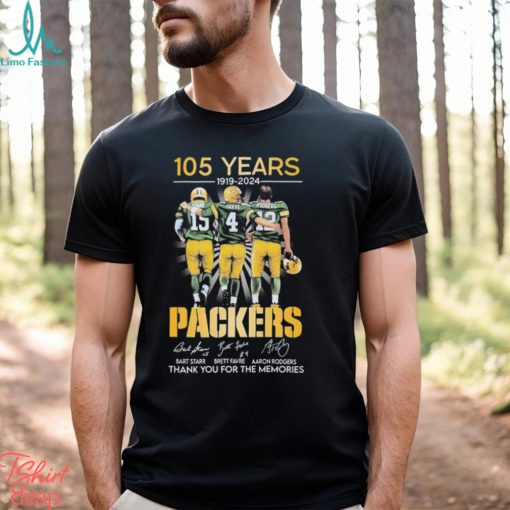 105 Years 1919 2024 Green Bay Packers Thank You For The Memories Signatures Shirt