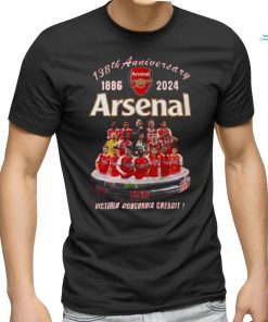 138th Anniversary 1886 2024 Arsenal Victoria Concordia Crescit Signatures T Shirt