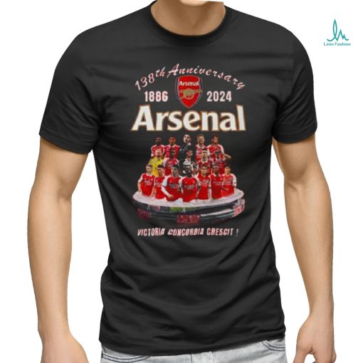 138th Anniversary 1886 2024 Arsenal Victoria Concordia Crescit Signatures T Shirt