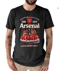 138th Anniversary 1886 2024 Arsenal Victoria Concordia Crescit Signatures T Shirt