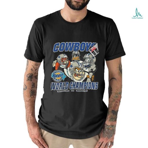 1994 NFL Dallas Cowboys Looney Tunes cartoon back 2 back football shirt