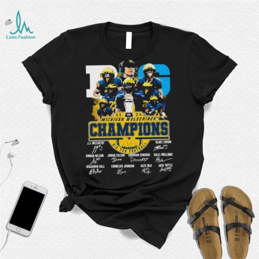 2023 2024 Michigan Wolverines Big Ten Football Champions Signatures Shirt