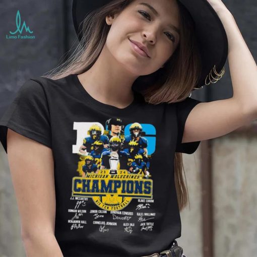 2023 2024 Michigan Wolverines Big Ten Football Champions Signatures Shirt