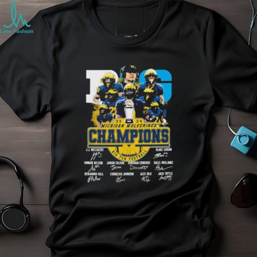 2023 2024 Michigan Wolverines Big Ten Football Champions Signatures Shirt