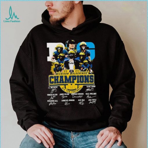 2023 2024 Michigan Wolverines Big Ten Football Champions Signatures Shirt