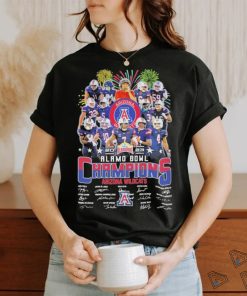 2023 Alamo Bowl Champions Arizona Wildcats Team Name Player Signature Shirt