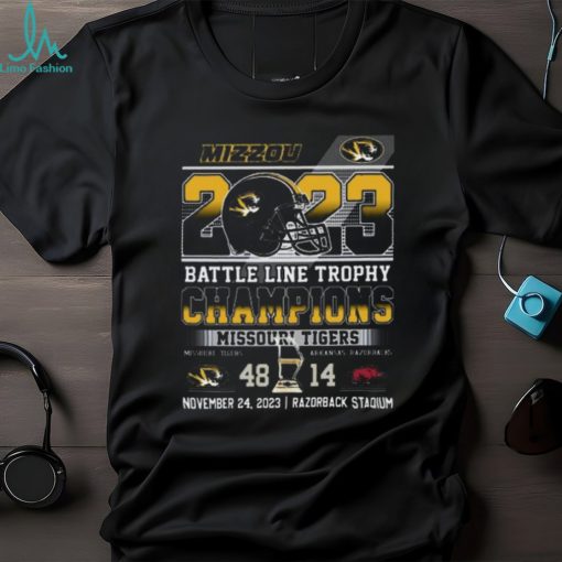 2023 Battle Line Trophy Champions Missouri Tigers 48 – 14 Arkansas Razorbacks November 24, 2023 Razorback Stadium T Shirt