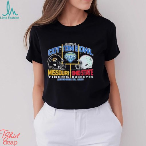 2023 Cotton Bowl Missouri Tigers Vs Ohio State Buckeyes Dueling Helmet Unisex T Unique Unique T Shirt