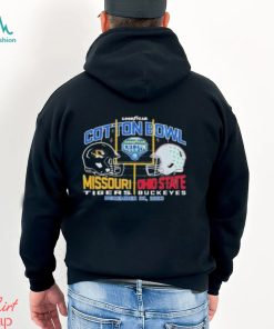2023 Cotton Bowl Missouri Tigers vs Ohio State Buckeyes Dueling Head To Head Helmet Unisex T Shirt, hoodie, sweater, long sleeve and tank top 2023 Cotton Bowl Missouri Tigers vs Ohio State Buckeyes Dueling Head To Head Helmet Unisex T Shirt