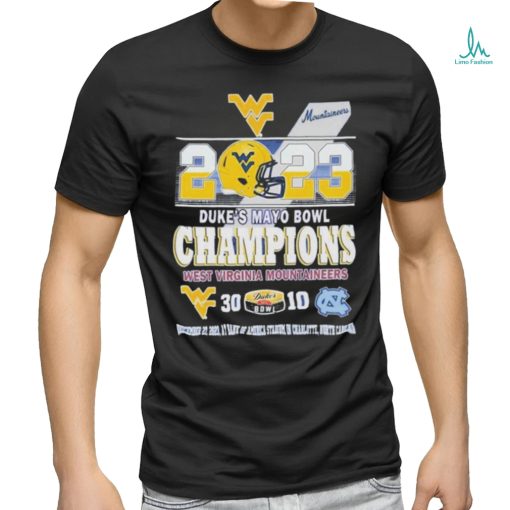 2023 Duke’s Mayo Bowl Champions West Virginia Mountaineers 30 vs 10 North Carolina Shirt