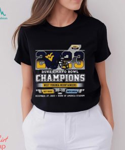 2023 Duke’s Mayo Bowl Champions West Virginia Mountaineers 30 – 10 North Carolina December 27, 2023 Bank Of America Stadium T Shirt