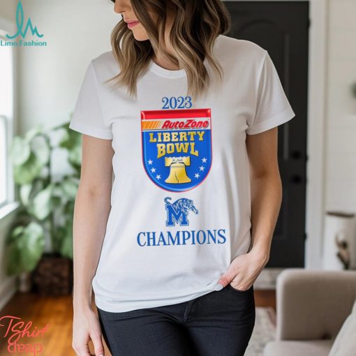 2023 Football AutoZone Liberty Bowl Champions Memphis Tigers Logo Shirt