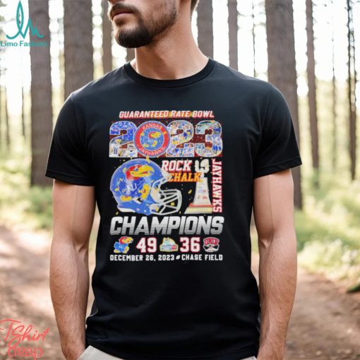 2023 Guaranteed Rate Bowl Rock Chalk Jayhawks Champions Shirt