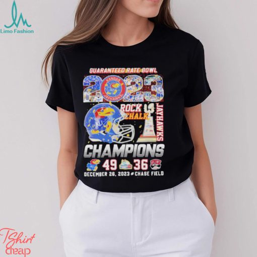 2023 Guaranteed Rate Bowl Rock Chalk Jayhawks Champions Shirt