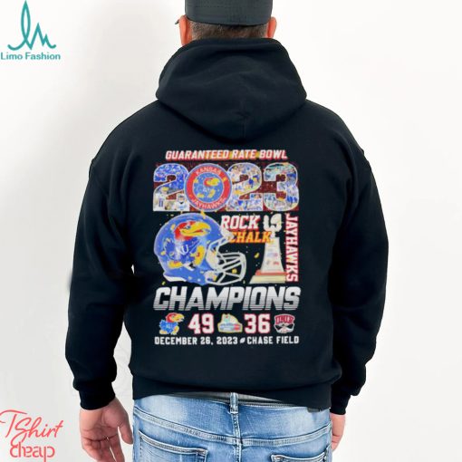 2023 Guaranteed Rate Bowl Rock Chalk Jayhawks Champions Shirt
