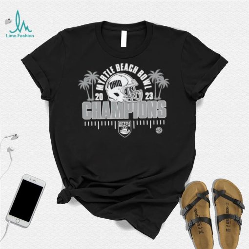 2023 Myrtle Beach Bowl Champions Ohio Bobcats helmet shirt