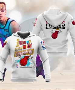 2023 NBA Finals Miami Heat Champions White Hoodie Sweatshirt 3D