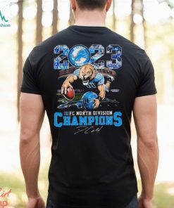 2023 NFC North Division Champions Detroit Lions Mascot Roary Signature Classic T Shirt