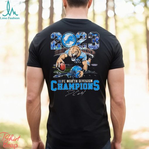 2023 NFC North Division Champions Detroit Lions Mascot Roary Signature Classic T Shirt