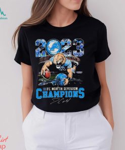 2023 NFC North Division Champions Detroit Lions Mascot Roary Signature Classic T Shirt