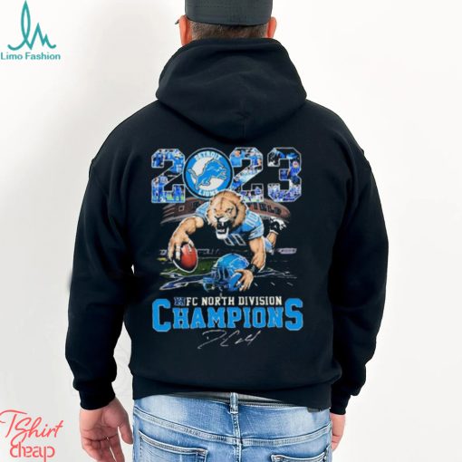 2023 NFC North Division Champions Detroit Lions Mascot Roary Signature Classic T Shirt