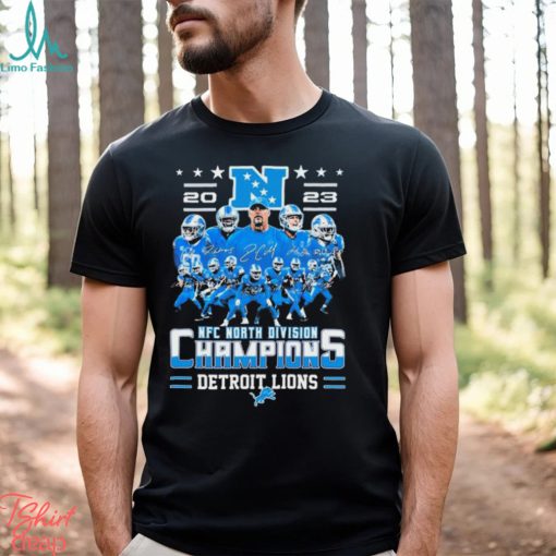 2023 NFC North Division Champions Detroit Lions Players Signatures Shirt